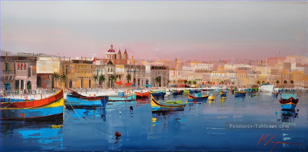 Marsaxlokk Malte ville Kal Gajoum Peintures à l'huile
